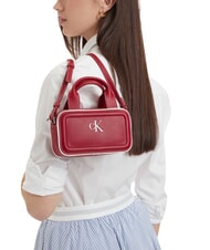 CALVIN KLEIN CONTRAST CK Mała torebka z paskiem na ramię Wino Bordeaux - Torby damskie - 2