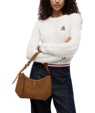 TOMMY HILFIGER TJW SLOUCHY Torba na ramię ze sk&oacute;ry zamszowej ciemny khaki g&oacute;rski - Torby damskie - 2