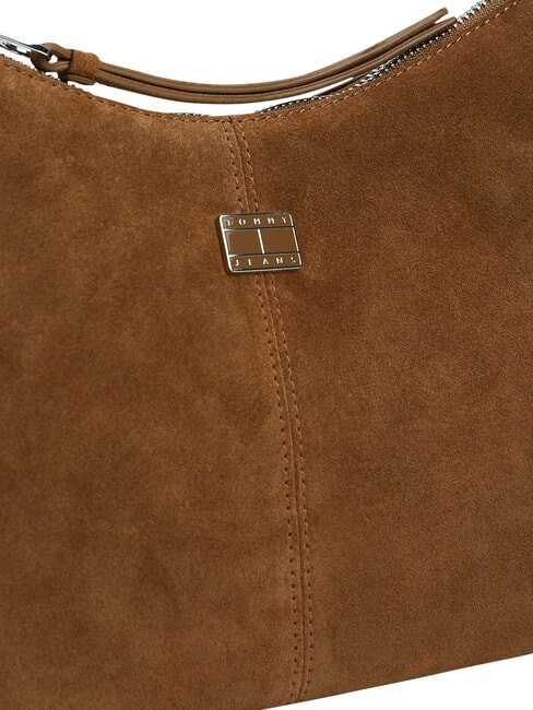 TJW SLOUCHY Torba na ramię ze sk&oacute;ry zamszowej ciemny khaki g&oacute;rski - Torby damskie