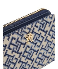 TOMMY HILFIGER TH ICON Mały portfel zapinany na zamek niebieski mono - Portfele damskie - 3