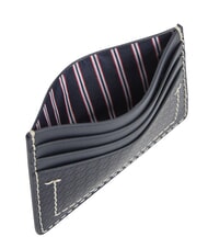 TOMMY HILFIGER TH MICRO FLAG Płaski sk&oacute;rzany uchwyt na karty kosmiczny niebieski - Portfele męskie - 3