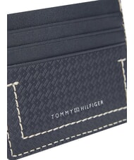 TOMMY HILFIGER TH MICRO FLAG Płaski sk&oacute;rzany uchwyt na karty kosmiczny niebieski - Portfele męskie - 4