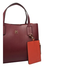 TOMMY HILFIGER TH ICON Torebka z paskiem na ramię aksamitny bordowy - Torby damskie - 5
