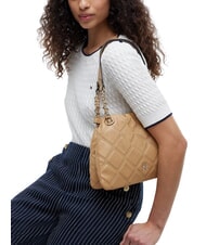 TOMMY HILFIGER TH FEMININE Pikowana torba na ramię klasyczny khaki - Torby damskie - 2