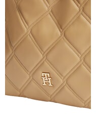 TOMMY HILFIGER TH FEMININE Pikowana torba na ramię klasyczny khaki - Torby damskie - 5