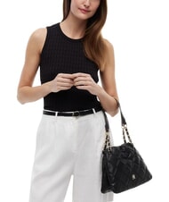 TOMMY HILFIGER TH FEMININE Pikowana torba na ramię czarny - Torby damskie - 2