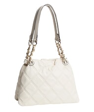 TOMMY HILFIGER TH FEMININE Pikowana torba na ramię miękki krem - Torby damskie - 3