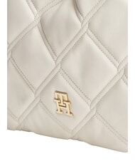 TOMMY HILFIGER TH FEMININE Pikowana torba na ramię miękki krem - Torby damskie - 5