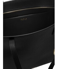 FURLA AVA Duża sk&oacute;rzana torba na zakupy błotnista szarość+palisander int. - Torby damskie - 4