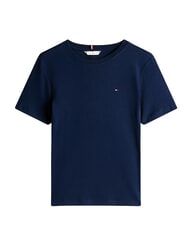 TOMMY HILFIGER TH Koszulka bawełniana ciemna noc granatowa - Koszulki i topy damskie - 3