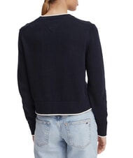 TOMMY HILFIGER TJ Sweter bawełniany ciemna noc granatowa - Koszulki damskie - 2