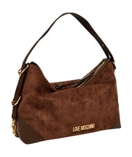 LOVE MOSCHINO SIGNATURE ZIP Torba na ramię, regulowana brązowy/brązowy - Torby damskie - 3