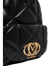 LOVE MOSCHINO EMBOSSED QUILTED Plecak pikowany Czarny - Torby damskie - 7