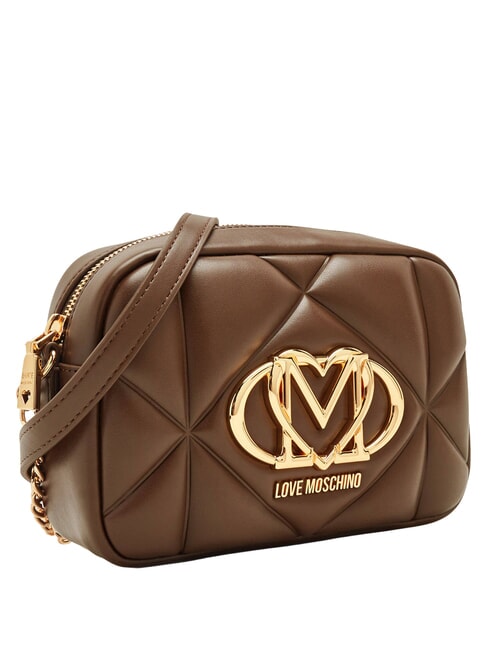 EMBOSSED QUILTED Mała pikowana torba na ramię brązowy - Torby damskie