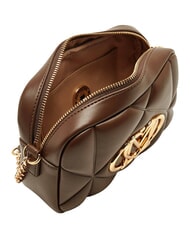 LOVE MOSCHINO EMBOSSED QUILTED Mała pikowana torba na ramię brązowy - Torby damskie - 5