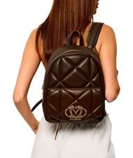LOVE MOSCHINO EMBOSSED QUILTED Plecak pikowany brązowy - Torby damskie - 2