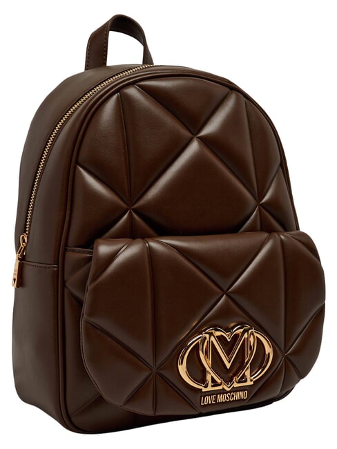 EMBOSSED QUILTED Plecak pikowany brązowy - Torby damskie