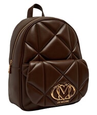 LOVE MOSCHINO EMBOSSED QUILTED Plecak pikowany brązowy - Torby damskie - 3