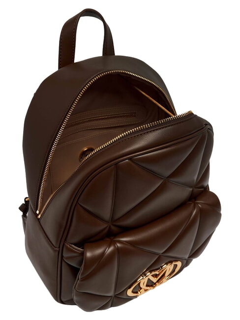 EMBOSSED QUILTED Plecak pikowany brązowy - Torby damskie