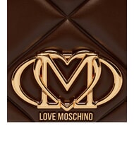 LOVE MOSCHINO EMBOSSED QUILTED Plecak pikowany brązowy - Torby damskie - 7