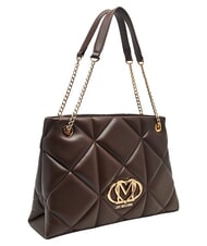 LOVE MOSCHINO EMBOSSED QUILTED Torba na ramię, podw&oacute;jny uchwyt brązowy - Torby damskie - 3