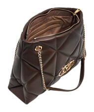 LOVE MOSCHINO EMBOSSED QUILTED Torba na ramię, podw&oacute;jny uchwyt brązowy - Torby damskie - 5