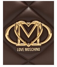 LOVE MOSCHINO EMBOSSED QUILTED Torba na ramię, podw&oacute;jny uchwyt brązowy - Torby damskie - 7
