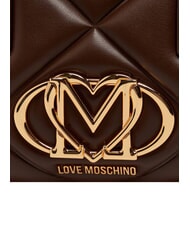 LOVE MOSCHINO EMBOSSED QUILTED Torebka z paskiem na ramię brązowy - Torby damskie - 7