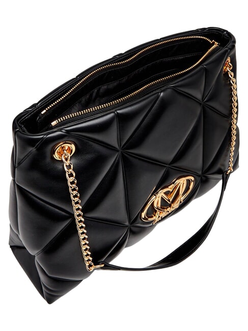 EMBOSSED QUILTED Torba na ramię, podw&oacute;jny uchwyt Czarny - Torby damskie