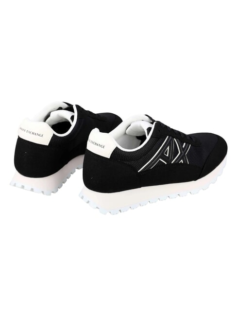 DROP MICROSUEDE Trampki z logo z boku czarny + ecru - Buty damskie