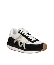 ARMANI EXCHANGE ROYALE SUEDE AIR MESH Adidasy czarny/blady złoty - Buty damskie - 2