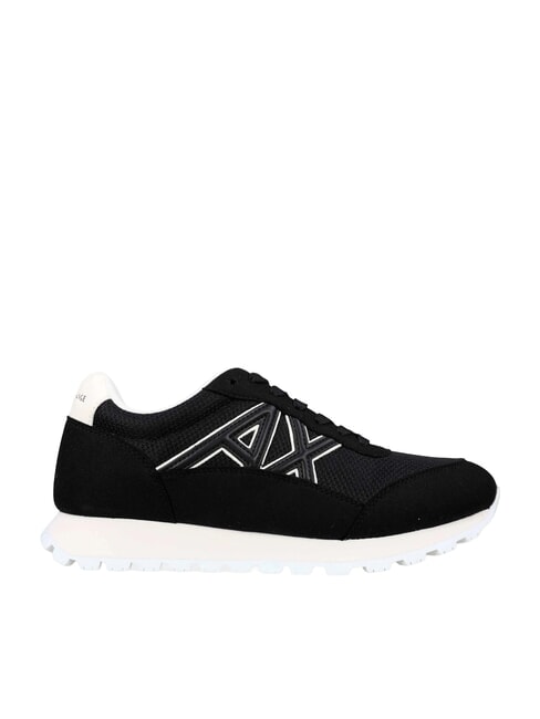 DROP MICROSUEDE Trampki z logo z boku czarny + ecru - Buty damskie