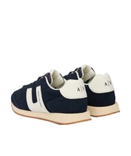 ARMANI EXCHANGE ROUND Sk&oacute;rzane trampki głęboki granat + złamana biel - Buty męskie - 3
