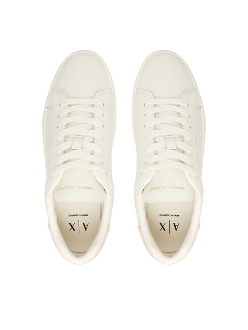 A|X Sk&oacute;rzane trampki ecru + s&oacute;l r&oacute;żana - Buty damskie