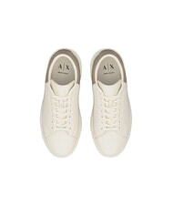 ARMANI EXCHANGE ACTION Sk&oacute;rzane trampki ecru + zimowe migotanie - Buty męskie - 4