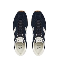 ARMANI EXCHANGE ROUND Sk&oacute;rzane trampki głęboki granat + złamana biel - Buty męskie - 4