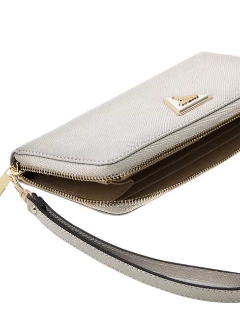 LAUREL 2 Duży portfel zapinany na zamek BEŻOWY - Portfele damskie