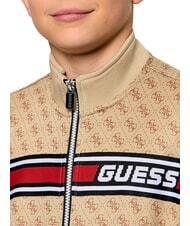 GUESS KIDS ACTIVE Bluza z zamkiem błyskawicznym 4g aop beżowy biały - Bluzy dziecięce - 3