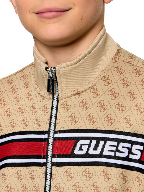 KIDS ACTIVE Bluza z zamkiem błyskawicznym 4g aop beżowy biały - Bluzy dziecięce