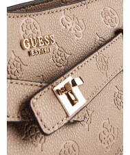 GUESS ELLA Torba na ramię beżowe logo - Torby damskie - 4