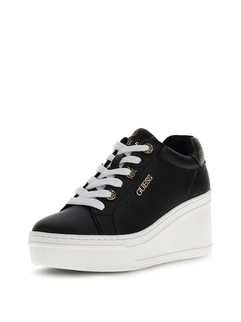 ROAZY Trampki na koturnie 7,5 cm CZARNY - Buty damskie