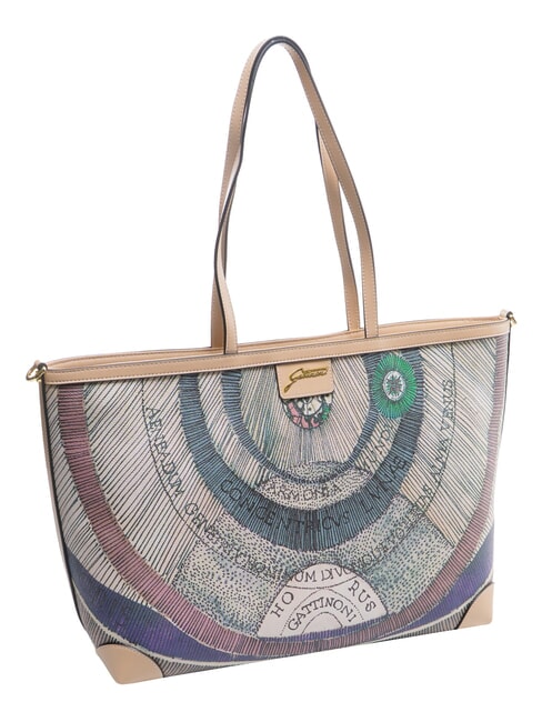 PLANETARIUM Shopper Media akwarela/beż - Torby damskie