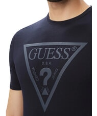 GUESS CORE Koszulka z kr&oacute;tkim rękawem, czysta bawełna inteligentnyniebieski - Koszulki męskie - 4