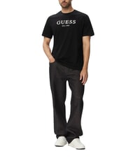GUESS LOGO Koszulka z kr&oacute;tkim rękawem, czysta bawełna odrzutowiec - Koszulki męskie - 3