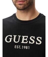 GUESS LOGO Koszulka z kr&oacute;tkim rękawem, czysta bawełna odrzutowiec - Koszulki męskie - 4