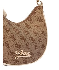 GUESS GIRL Torba na ramię z paskiem łańcuszkowym 4g aop beżowy biały - Torby damskie - 7