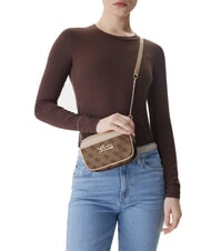 GUESS GIRL MINI ME Mała torba na ramię 4g aop beżowy biały - Torby damskie - 2