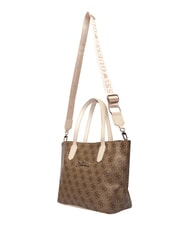 GUESS GIRL MINI ME Torba na ramię z paskiem na ramię 4g aop beżowy biały - Torby damskie - 4