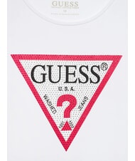 GUESS KIDS Koszulka z długim rękawem i kryształkami czysto biały - Koszulka dziecięca - 3