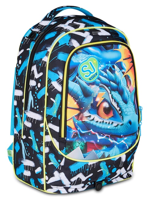 METAL DRAGON BOY Plecak na k&oacute;łkach, odpinany dzwonek turkusowy - Plecaki z w&oacute;zkiem